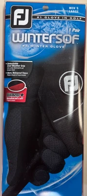 New FootJoy WinterSof Black Pair Golf Gloves Men's Large (RH & LH) - Image 1 of 3