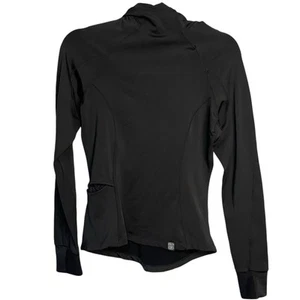 Sugoi Hooded Active Shirt Top Womens Small Black Pocket Cycling Stretch Workout - Picture 1 of 10