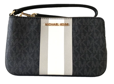 Nuevo Michael Kors Jet Set Viaje Grande Top Cremallera Muñequera Negro Multi Foto 1 de 4