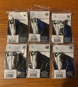 NEW Victoria Lynn Set of 6 Pin Vase Boutonniere Black with Black Braid Trim 2.5” - Picture 1 of 5