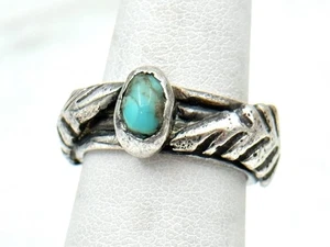 Früher Navajo 1900 Münze Silber Türkis Indianer Ring Gr. 4,75 - Bild 1 von 6