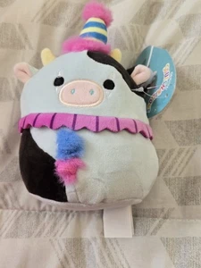 Peluche Squishmallows Cillian the Cow Party 7” Edición Celebración Nuevo con Etiquetas Farm Squad - Imagen 1 de 3
