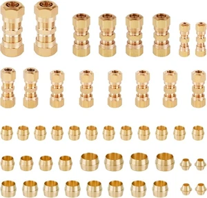 48 Stück DOT Messing Druckluft Bremse Nylon Schlauch Verschraubungen, 1/4" 1/8" 3/8" 1/2" - Bild 1 von 6
