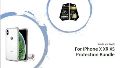 For iPhone X XR XS Protection Pack Bundle Clear Case and Liquid Screen Protector - Bild 1 von 4