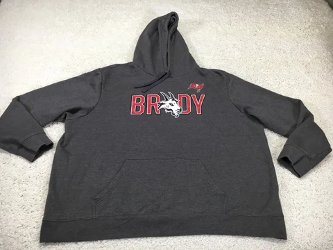 Tampa Bay Buccaneers Sweater Mens 3XL XXXL Gray NFL Hoodie Tom Brady Fanatics Cover
