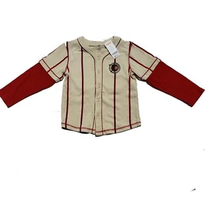 New Boys Gymboree Shirt Size 6 Baseball Champ Pinstripe Button - Picture 1 of 7