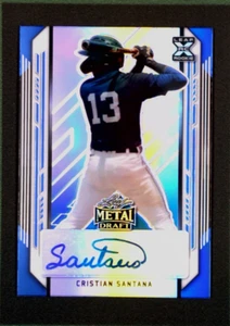 2021 Leaf Metal Draft #BA-CS1 Cristian Santana RC Auto Blue Refractor SP #/35 - Picture 1 of 3