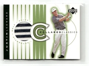 2003 UPPER DECK COLLARED CLASSICS JUSTIN LEONARD 2 COLOR SHIRT #CC-JL - Bild 1 von 2