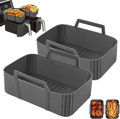 2 Packungen Silikonform Für Heißluftfritteuse Ninja Dual Zone, Ninja Foodi Heißl