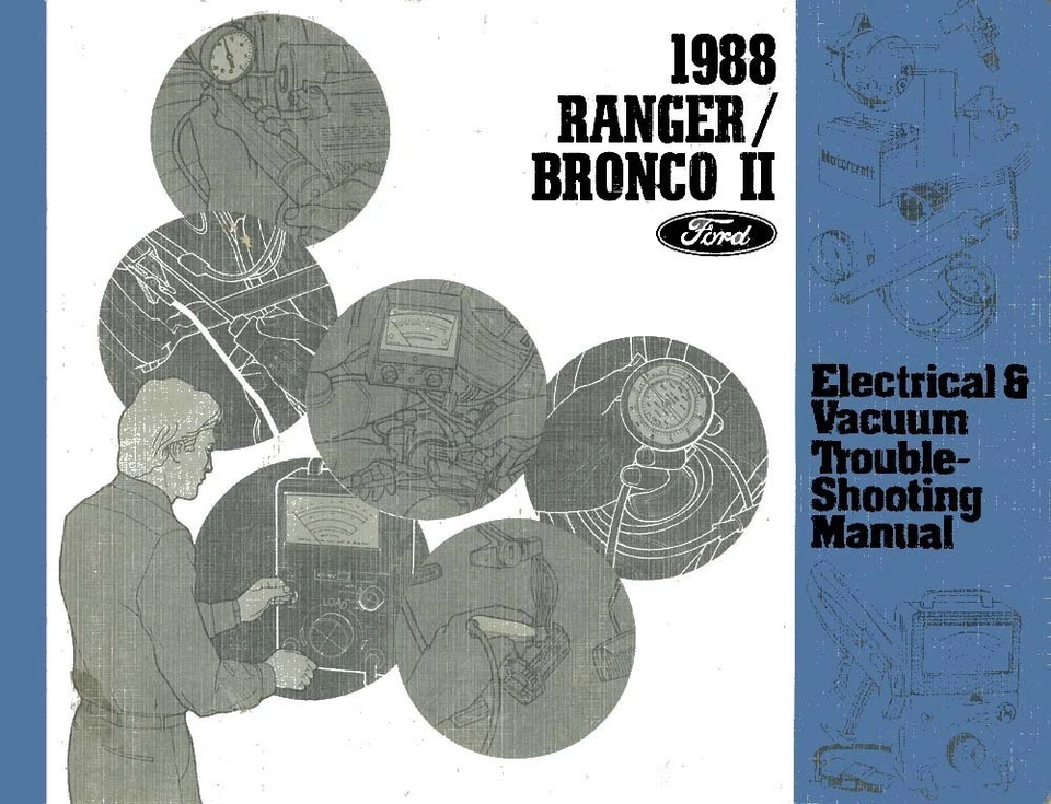 1988 Ford Bronco II Ranger Electrical Vacuum Diagnostic Procedure Diagram OEM - Image 1 of 1