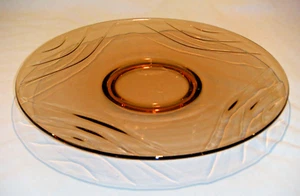 Vintage MCM FOSTORIA Horizon Brown 13 Inch Torte Plate - Picture 1 of 4