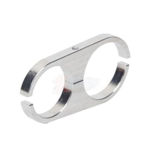 Inline Fuel Filter Mount Bracket Chrome 1.5in/2.00in Round Tube 2in Dia Aluminum - Picture 1 of 3