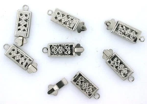 NINE SINGLE STRAND SILVER COLOR FILIGREE CLASPS CF127A/101423 - Picture 1 of 1