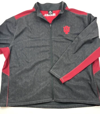 Colosseum Indiana Hoosiers Softshell Jacket Men's 6XL Full Zip Gray Red IU - Image 1 of 4