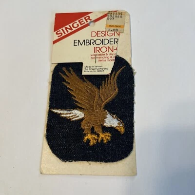 VINTAGE Singer Embroidered Iron Eagle Patch - Image 1 of 4