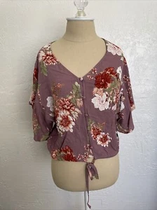 Abound Purple Shake Vintage Style Flower Top sixe XXS - Picture 1 of 7