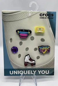 Crocs Jibbitz - Uniquely You Collection  - 90's Symbols 5 Pack Charms - New - Picture 1 of 2