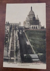 AK Paris die Standseilbahn von Montmartre und Sacré-Coeur unzirkuliert - Bild 1 von 2