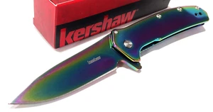 KERSHAW KS2044 Rainbow Spectrum Spring Open Assisted Folding Pocket Knife EDC - Picture 1 of 4