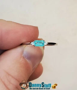 New 925 Sterling Silver Paraiba Tourmaline CZ Ring Women Size 9 Free Shipping US - Picture 1 of 3