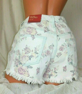 Mossimo Supply Co.High-Rise Short Shorts Floral Rosey Wash Size 10-12 NEW w/Tag - Picture 1 of 7