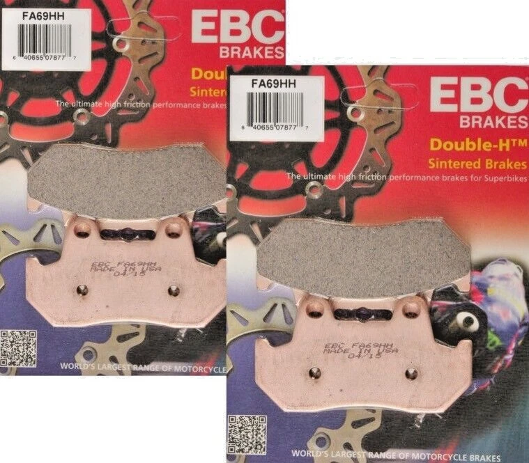 2 КОМПЛЕКТА ПЕРЕДНИХ/ЗАДНИХ ТОРМОЗНЫХ КОЛОДОК EBC HH 1983-85 HONDA CB450SC/CB650SC # FA69HH - Изображение 1 из 1