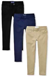 Girls Uniform 4, 5-Slim Ponte Knit Pull On Jeggings+ Hairbow & Cinch Bag 50% OFF - Picture 1 of 10