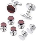 Personalize Mother of Pear Cufflink and Men Shirt Tuxedo Studs and Cufflinks Set