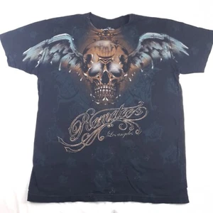 Remetee Trademark Mens L City of Angels Skull Crown Black T-Shirt Made in USA - Picture 1 of 8