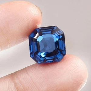 Brazilian Blue Tourmaline 9.58 Ct Loose Asscher Cut Gemstone Unheated - Picture 1 of 4