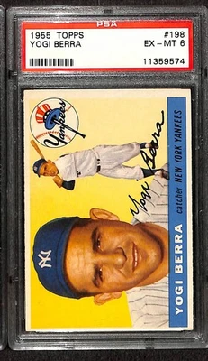 1955 TOPPS #198 YOGI BERRA PSA 6 EX-MT 11359574  - Image 1 of 3