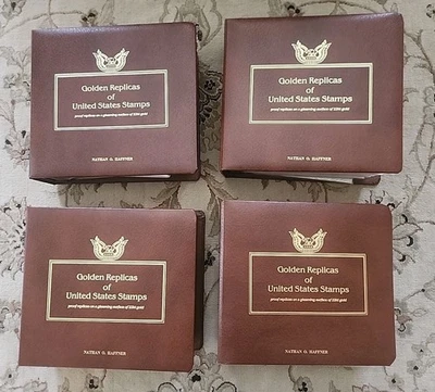 Golden Replicas of United States Stamps in 22K Gold 4 albums  1985-88 - Image 1 of 4