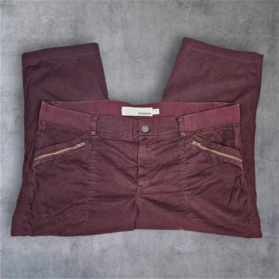 Sonoma Goods For Life Size 14 Cropped Capri Pants Burgundy Zipper Accent O45 - Image 1 of 4