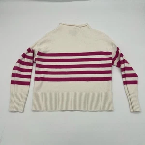 Truth by Republic Sweater Women's Size XS Mock Neck White w/ Pink Stripes - Picture 1 of 10