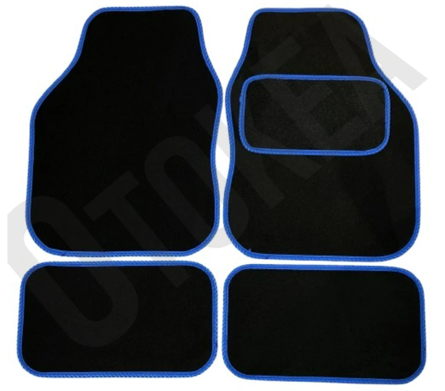 Fits SEAT ALTEA XL - 4PC UNIVERSAL NON-SLIP CAR FLOOR MATS BLUE BINDING - Image 1 of 1