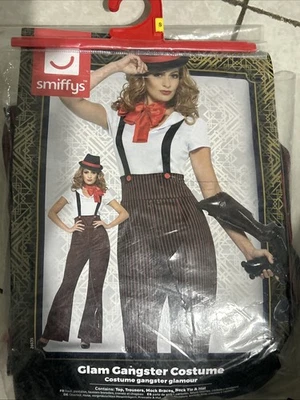 Disfraz de gángster glamuroso de la década de 1920 mafia jefe para mujer vestido elegante conjunto talla S Foto 1 de 4