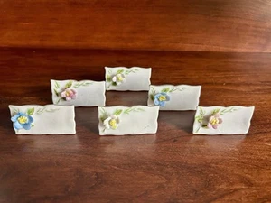 Tischkartenhalter - Shafford Porzellan 3D Blumenmuster - 6 Stück Vintage mit Box - Bild 1 von 7