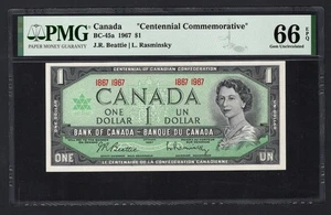 Canada One Dollar 1967 BC-45a "Centennial Commemorative" Uncirculated Grade 66 - Picture 1 of 2