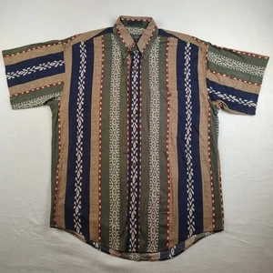 Vintage Chaps Ralph Lauren Shirt Mens Medium Southwest Aztec Stripe Western 90s - Picture 1 of 9