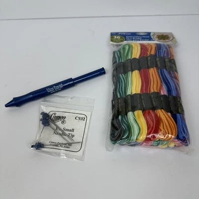 Ultra Punch w/ 4 needles  36 skeins J. & P. Coats variegated embroidery floss - Image 1 of 4