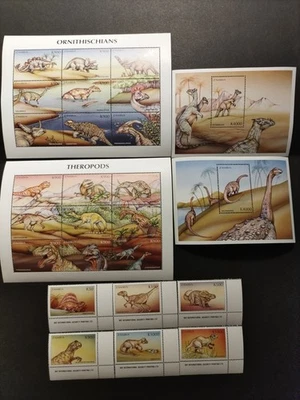 Zambia Stamps - Dinosaurs 1999 2 Souvenir Sheets + 2 Mini Sheets MNH S784-93 - Image 1 of 4