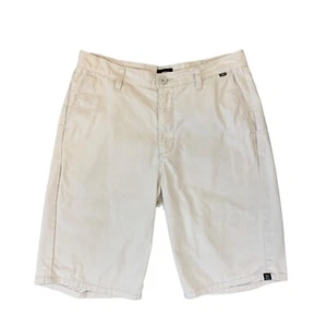 Vans Chino Shorts Mens 30 Natural White Woven Cotton Flat Front Casual Skater - Picture 1 of 14