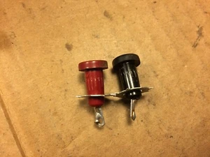 Nice Vintage pair of Test Probe Jacks Red Black 1958 Tube Amplifier Bias Test - Picture 1 of 8