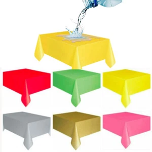 Party Table Cloth Wipe Clean Cover Rectangle Disposable UK Plastic Table Covers - Picture 1 of 25