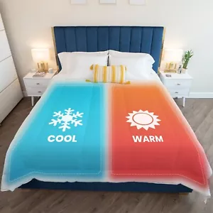 GRAY KING KÖMFORTE Dual Zone Couple's Comforter - Warm & Cool Duvet Inser - SöMN - Picture 1 of 7