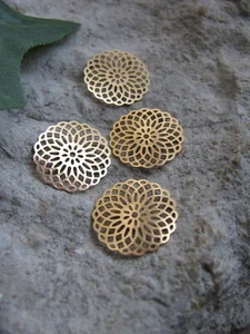 10 Verbinder goldfarben Blume, Metall 1,45cm, Mandala , Aufleger, Schmuckzubehör - Bild 1 von 5