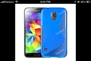 BLUE US New S Line Anti-skid TPU Back Soft Cover Case for Samsung Galaxy SV S5 - Picture 1 of 2