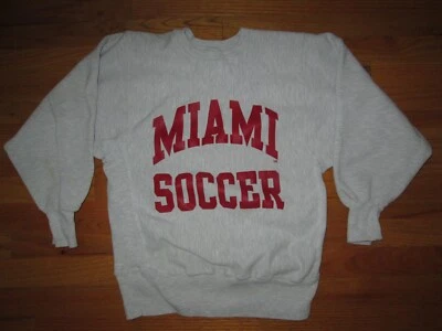 MIAMI REDHAWKS футбол винтажный 90-х чемпион обратный плетение свитер толстовка t S/Med - Изображение 1 из 3