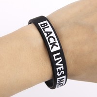 5 Pcs Black Lives Matter Wristbands - Silicone Awareness Wrist Band Bracelets