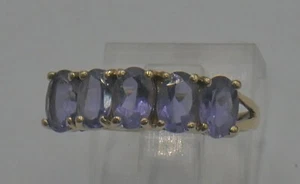 10kt yellow gold ring size 7 2.5 grams w 5 oval amethyst stones - Picture 1 of 7